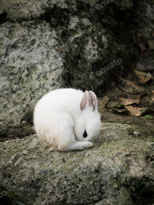 Preview: White cute little rabbit