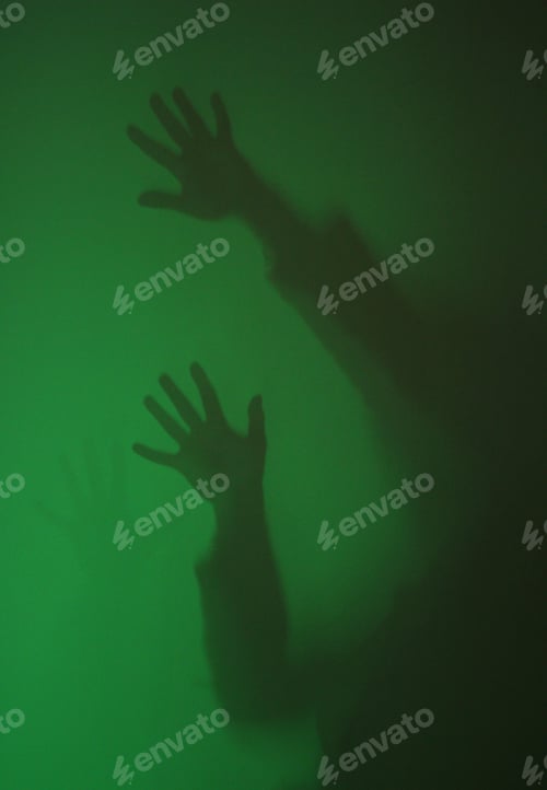 Preview: Silhouette of hands on the wall, ghost shadows, mistery