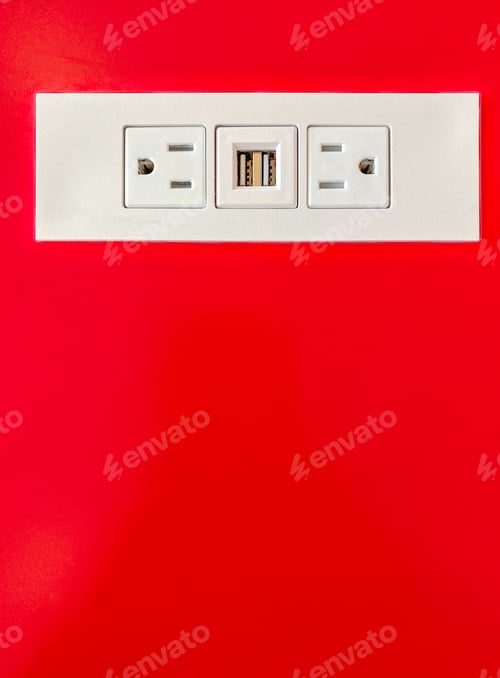 Preview: Electrical Wall Plate with USB and Standard Outlets