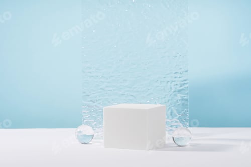 Preview: Showcase for jewellery presentation, display for advertising, cosmetics branding scene mockup