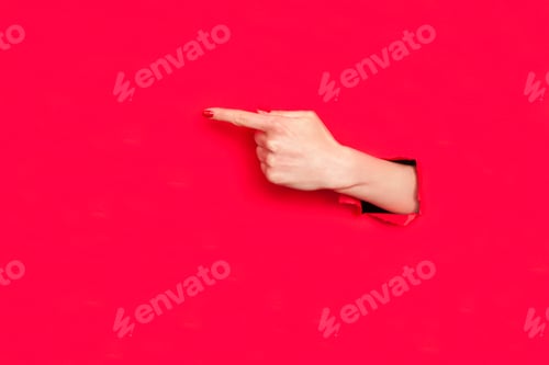 Preview: Hand pointing on side