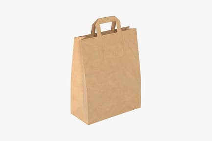 Preview: Kraft Paper Grocery Bag with Handles
