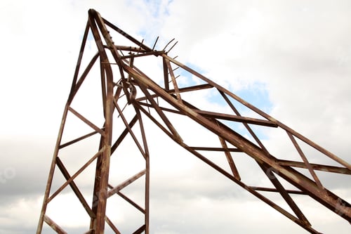 Preview: Broken power pole. Accidents and Disasters.
