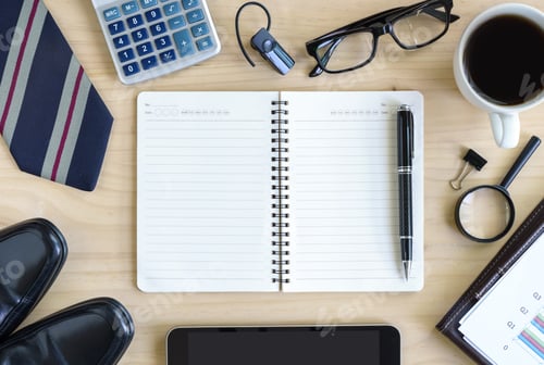 Preview: Cup of coffee on business desk office with copyspace