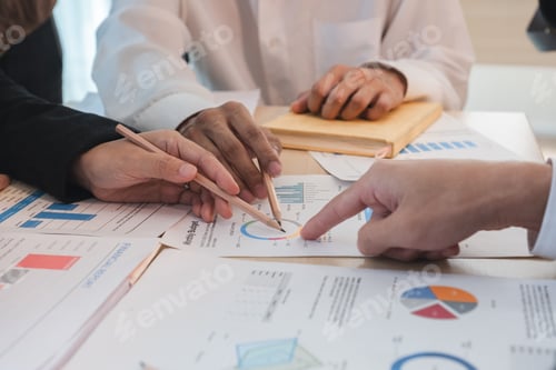 Preview: The Asian business team brainstormed and discussed work planning. Financial or statistical figures