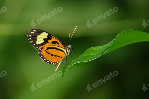 Preview: Butterfly with green background