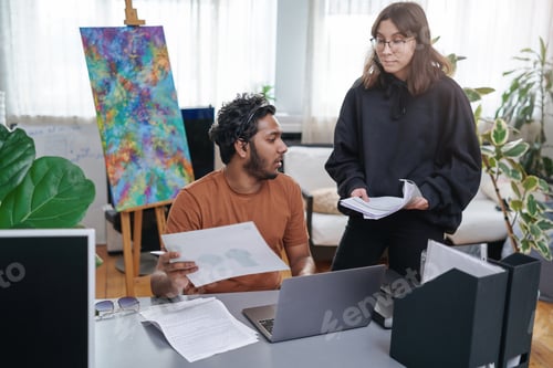 Preview: Team of two designers work together and planning their project