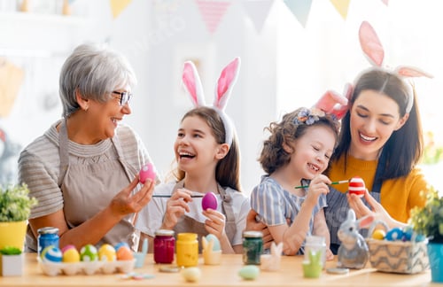 Preview: family preparing for Easter