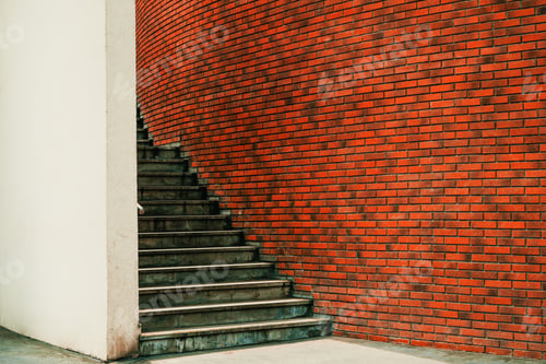 Preview: Urban staircase with modern brick wall pattern