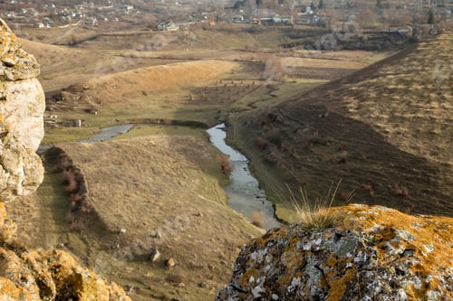 Preview: Small river and hills in prairie