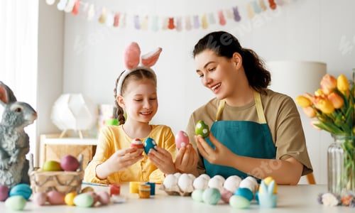 Preview: family preparing for Easter