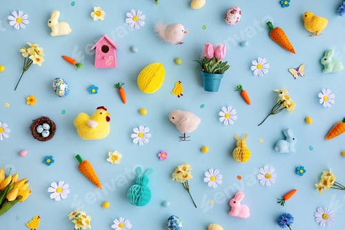 Preview: Background collection of Easter objects
