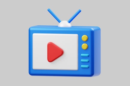 Preview: Cartoon television with play button