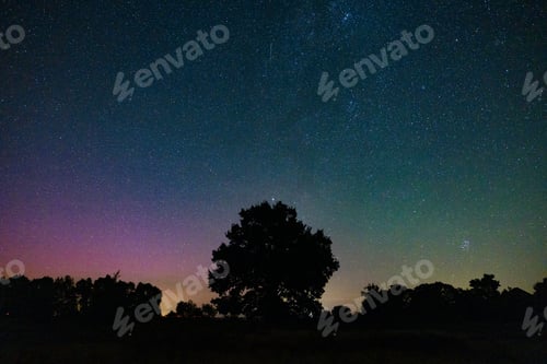 Preview: Perseid Meteor Shower and Northern Lights over Westhavelland Dark Sky Reserve, Brandenburg, Germany