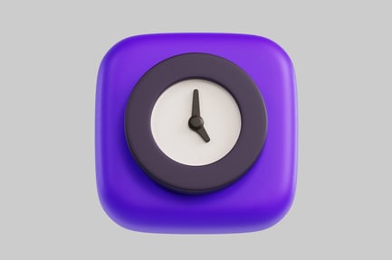 Preview: Rounded square clock purple frame