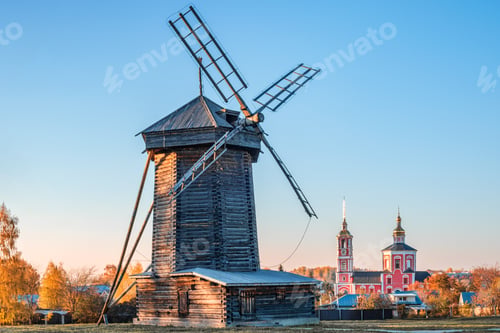 Preview: Traditional wooden windmill in Suzdal, Russia