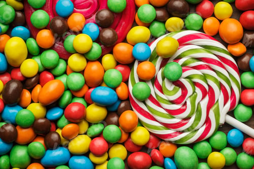Preview: Different Colorful Sweets And Lollipops