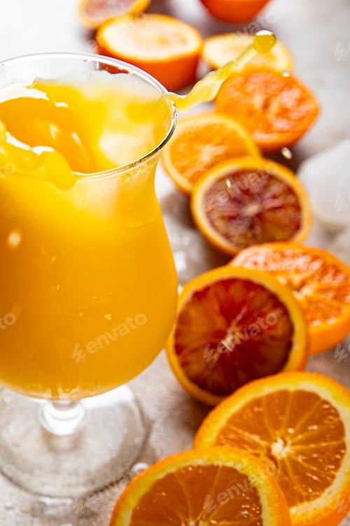 Preview: Orange juice natural juice drink fresh appetizer meal food snack on the table copy space food backgr