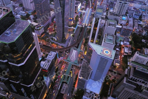 Preview: Bangkok Downtown. Thailand. Financial district and business in urban city in Asia.