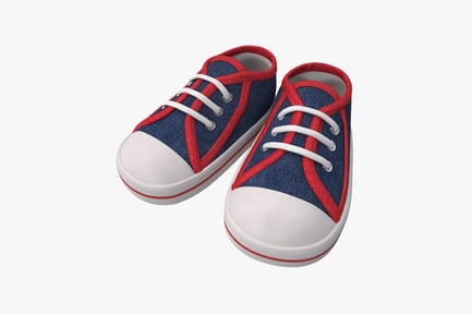 Preview: Canvas sneakers with red and blue stripes