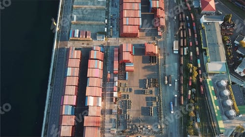 Preview: Sea port from a bird's-eye view. Odessa, Ukraine