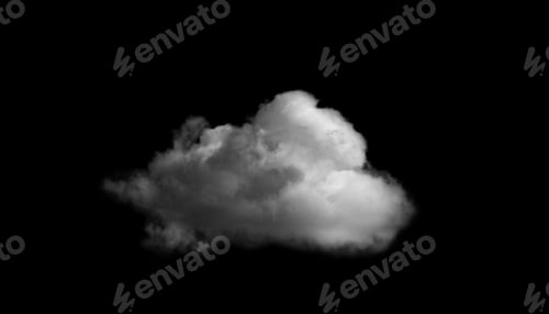 Preview: Cloud Isolated on Black Background,Abstract Sky with Fluffy White Cloudy