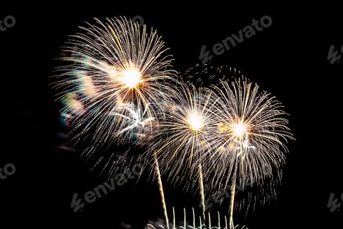 Preview: Abstract colorful firework display for celebration anniversary
