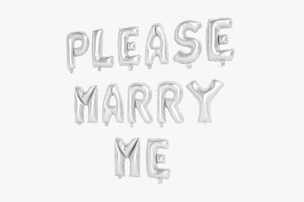 Preview: Silver Foil Letter Balloons: Please Marry Me