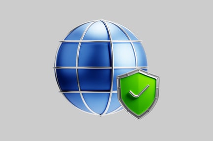 Preview: Globe security check mark shield
