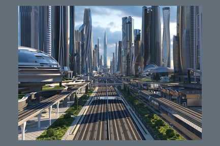 Visualização: Metropolitan Main Street: Cidade do Futuro Avançada