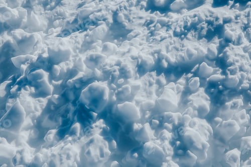 Preview: Abstract formations from snow and ice in heavy winter during blizzard.