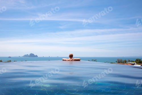 Preview: Male Resting In Infinity Pool At Aonang Cliff Beach Resort