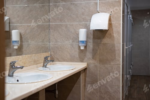 Visualização: Interior de um banheiro moderno