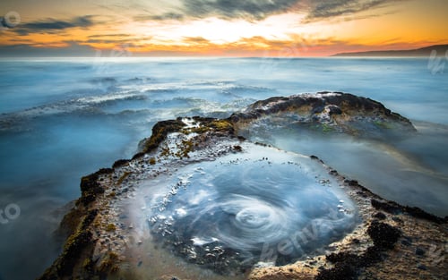 Preview: Long Exposure of Tidepools at Sunset in Australia