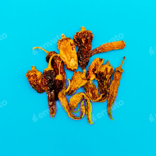 Preview: Set of Dried Peppers. Minimal art style
