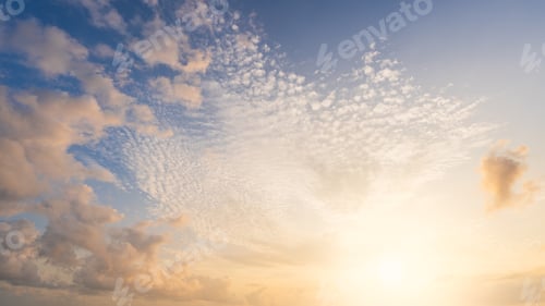 Preview: Morning sky, Golden sunset beauty sun dawn with yellow, orange, blue sunrise sky background
