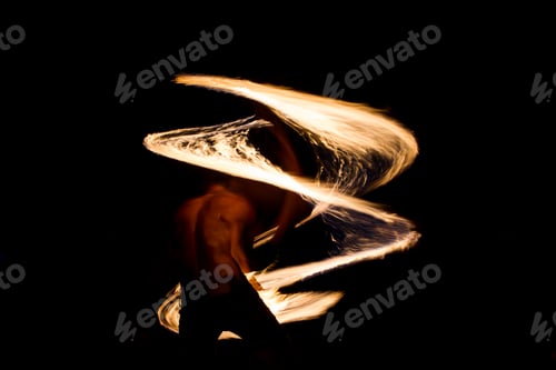Preview: Fire Show at night on Phi Phi Island,