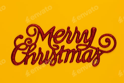Preview: Christmas star decor on yellow colored background.