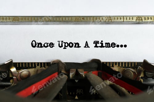 Preview: Once Upon A Time story opener typed on a vintage typewriter