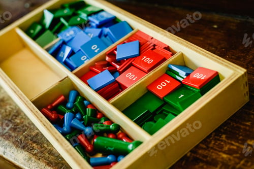Preview: Wooden box with numbers to teach mathematics