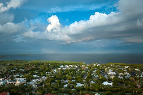 Preview: View from above of large residential houses in island small town Boca Grande
