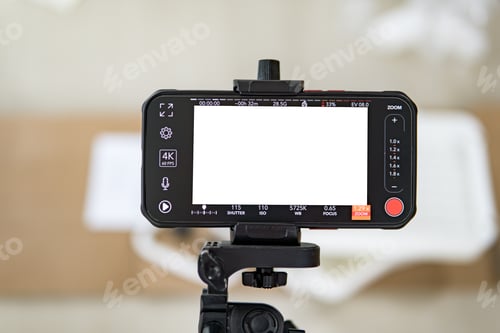 Preview: Close up of blank screen camera