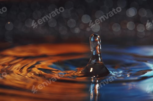 Preview: Water drop and splash close up