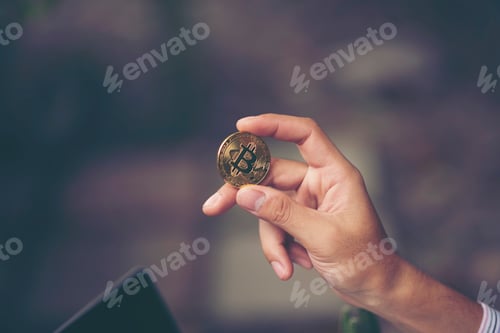 Preview: working with bitcoin, online business concept