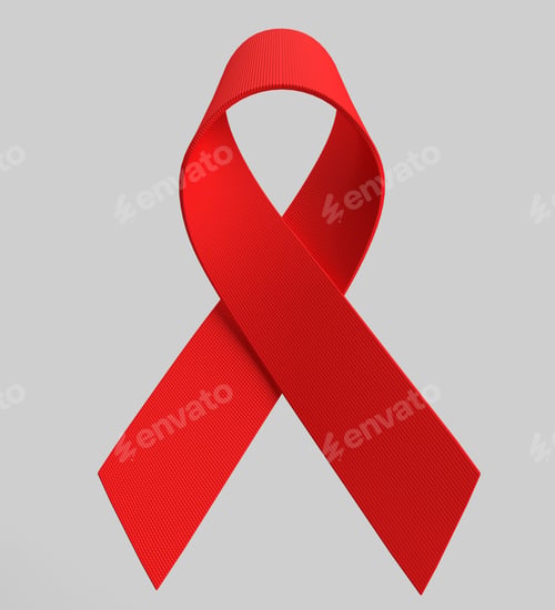 Preview: red ribbon bow day 1 first december symbol hiv support sign care illness virus awareness disease pro