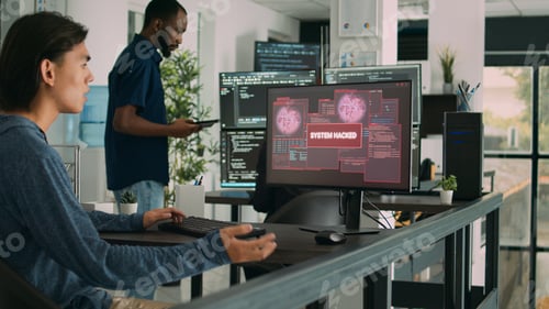 Preview: Asian programer focused on writing code encounters unexpected compiling error