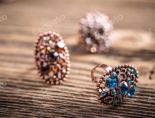Preview: Rings with small glass stones