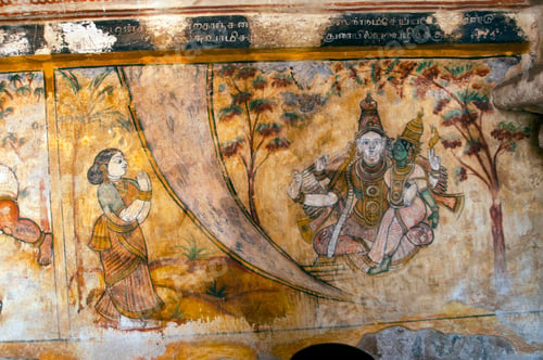 Preview: Ancient murals painting on the walls of the Brihadeeswarar temple