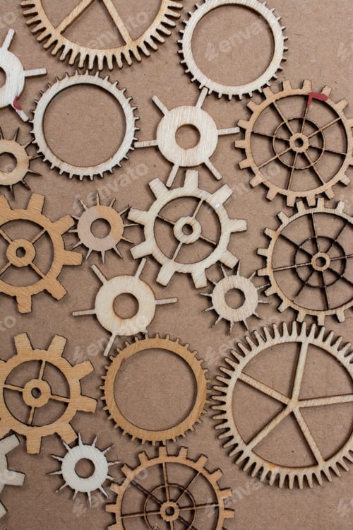 Preview: Different kinds of gear on a beige surface