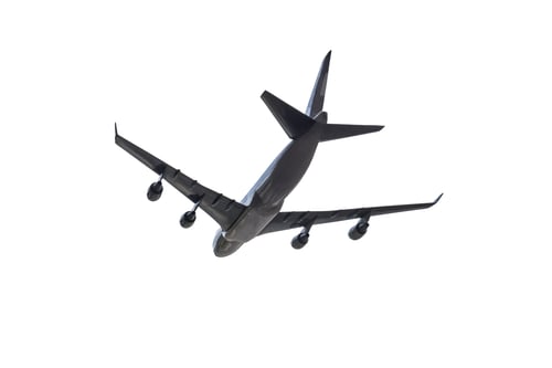 Preview: Airplane below under on background